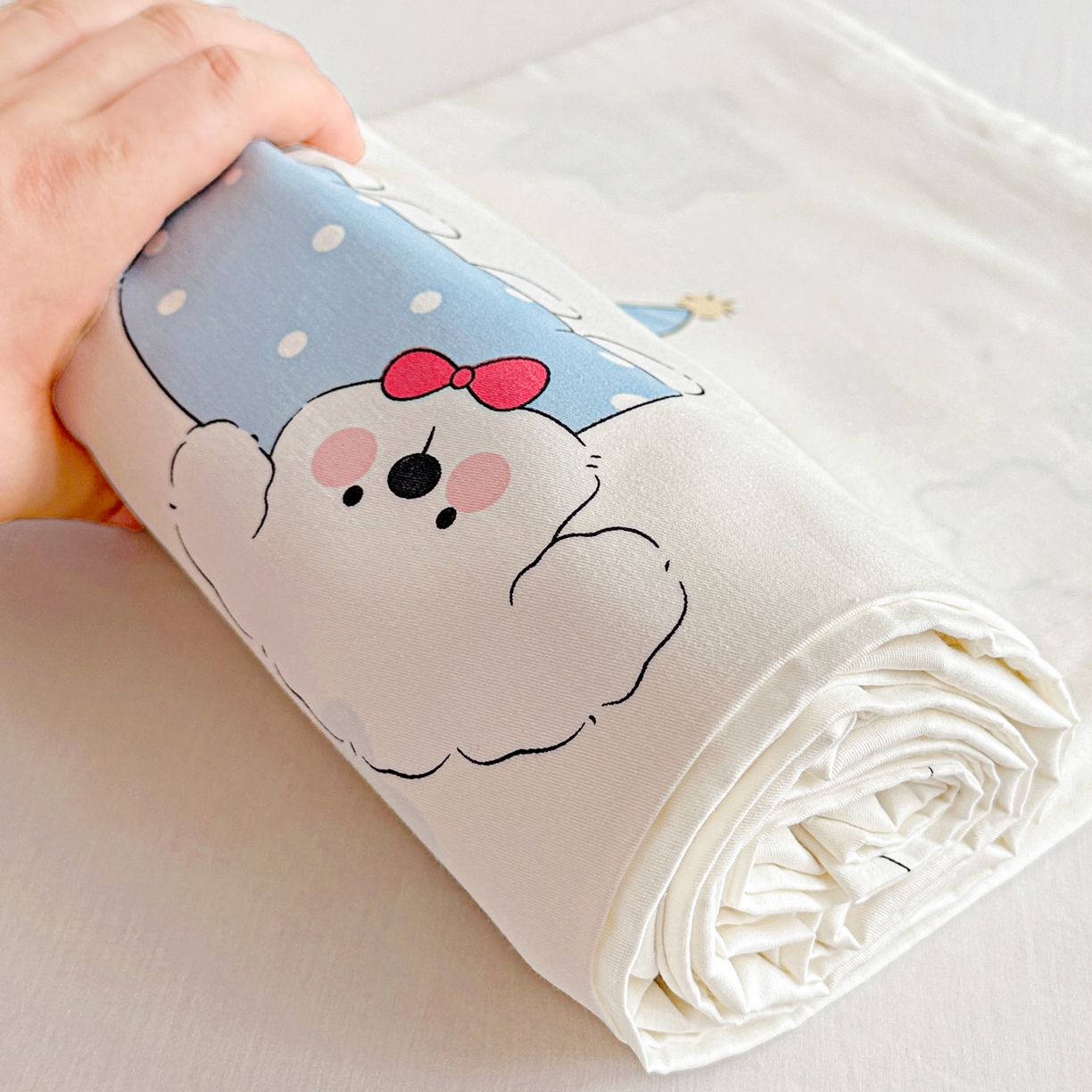 91家纺网 家纺一手货源 找家纺 恩泽家纺 2026春夏新款全棉纯棉12868印花四件套及单品系列-单床单床单单件 星愿萌犬