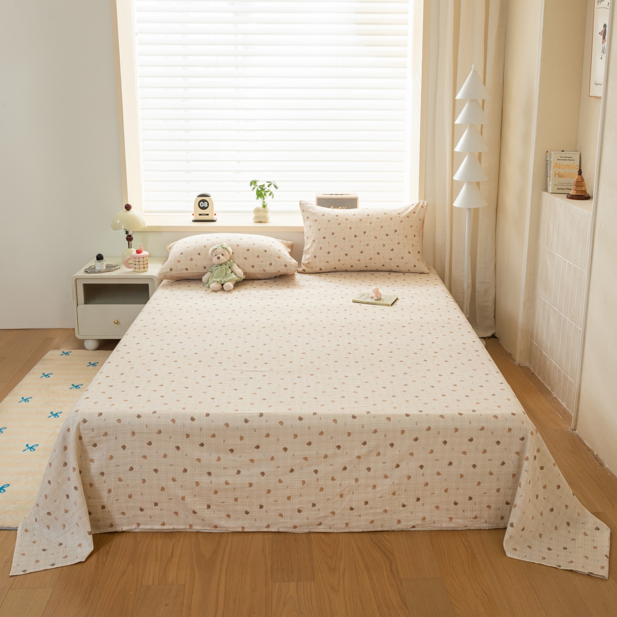 91家纺网 家纺一手货源 找家纺 雯雨家纺 2026新款全棉有氧双层纱床单 全棉双层纱床单-文迪