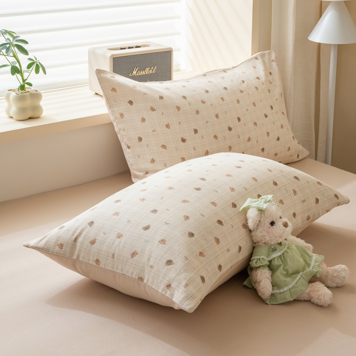 91家纺网 家纺一手货源 找家纺 雯雨家纺 2026新款全棉有氧双层纱床单 全棉双层纱床单-文迪