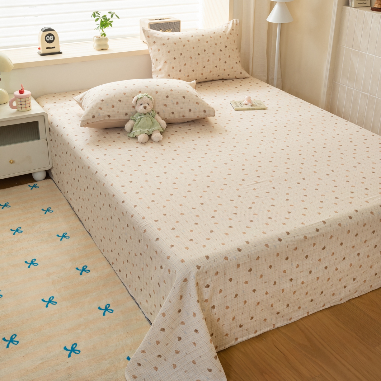 91家纺网 家纺一手货源 找家纺 雯雨家纺 2026新款全棉有氧双层纱床单 全棉双层纱床单-文迪