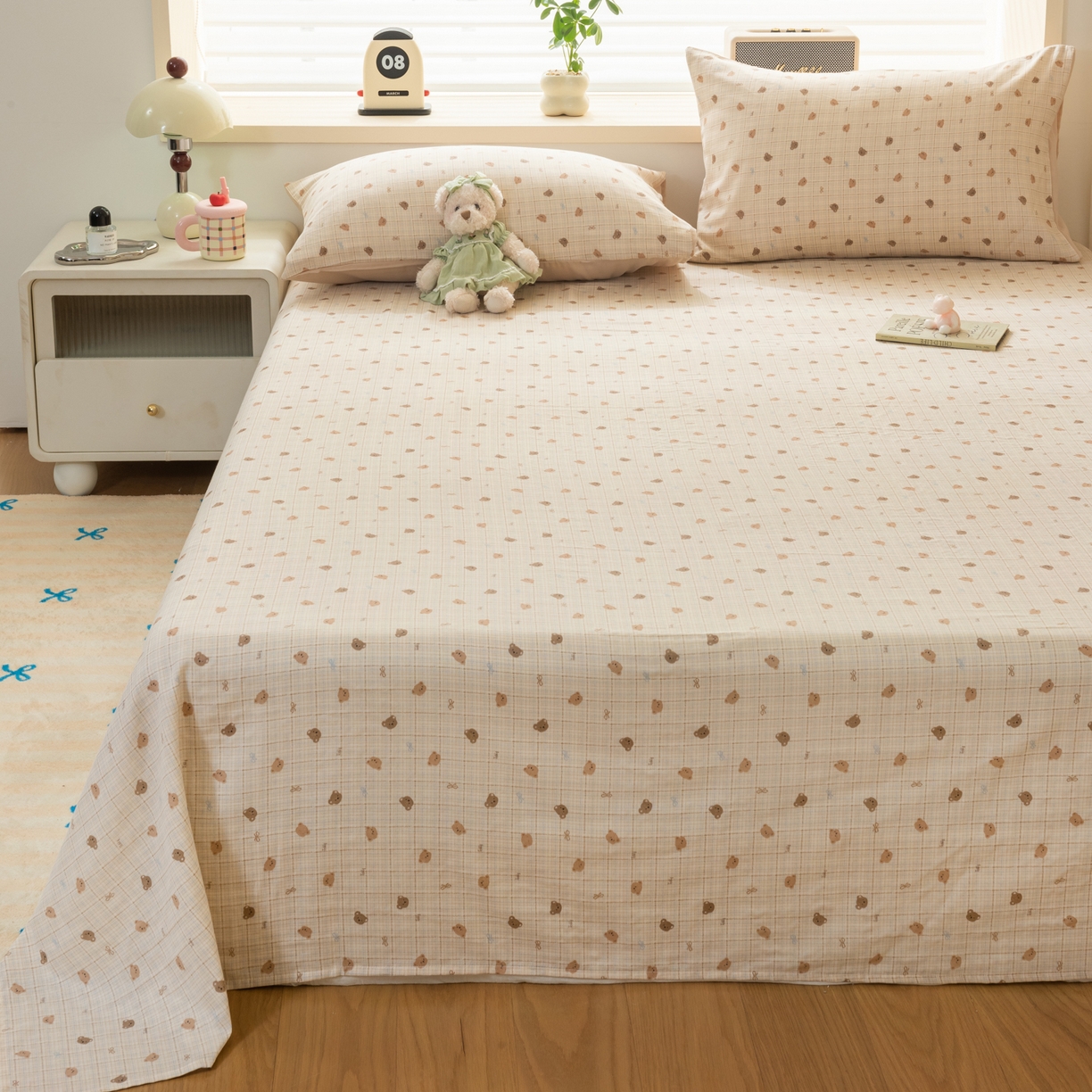 91家纺网 家纺一手货源 找家纺 雯雨家纺 2026新款全棉有氧双层纱床单 全棉双层纱床单-文迪