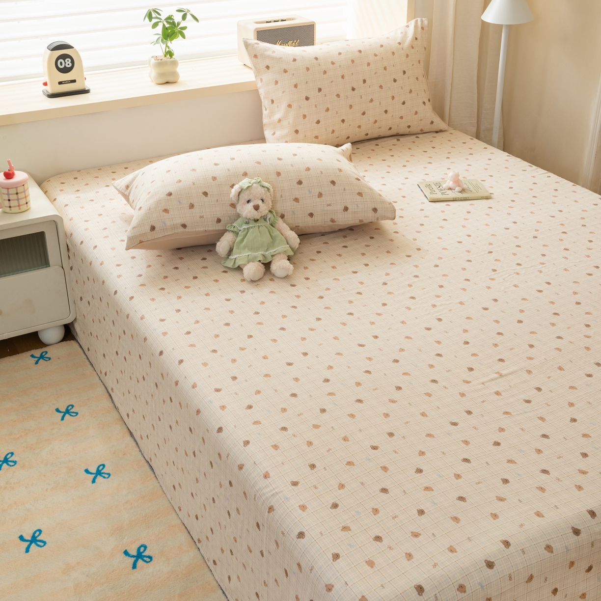 91家纺网 家纺一手货源 找家纺 雯雨家纺 2026新款全棉有氧双层纱床单 全棉双层纱床单-文迪