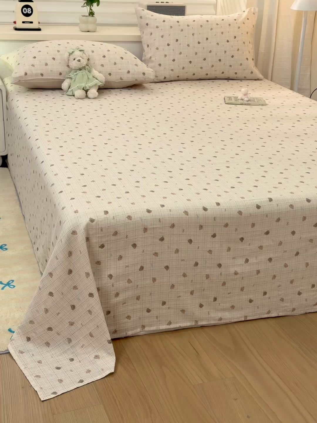 91家纺网 家纺一手货源 找家纺 雯雨家纺 2026新款全棉有氧双层纱床单 全棉双层纱床单-文迪