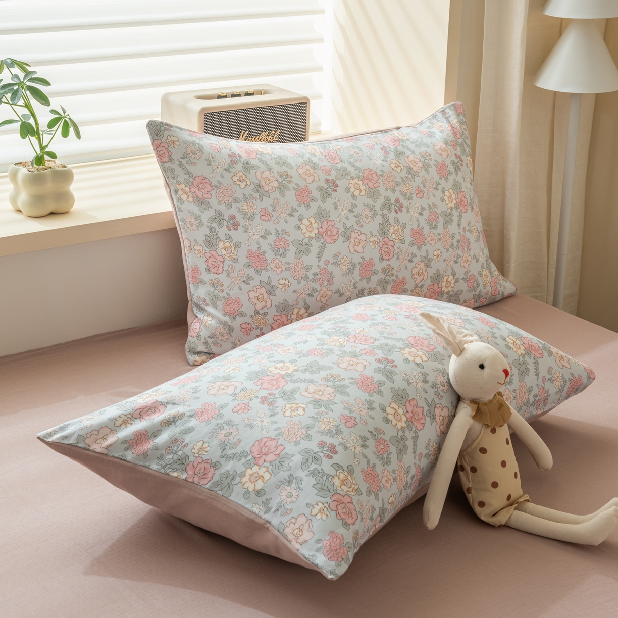 91家纺网 家纺一手货源 找家纺 雯雨家纺 2026新款全棉有氧双层纱床单 全棉双层纱床单-香水繁花-兰