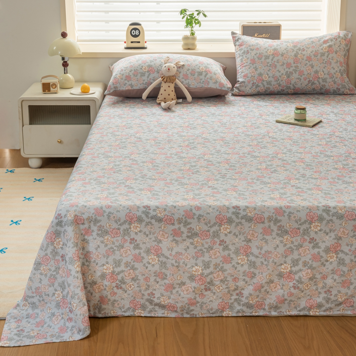 91家纺网 家纺一手货源 找家纺 雯雨家纺 2026新款全棉有氧双层纱床单 全棉双层纱床单-香水繁花-兰