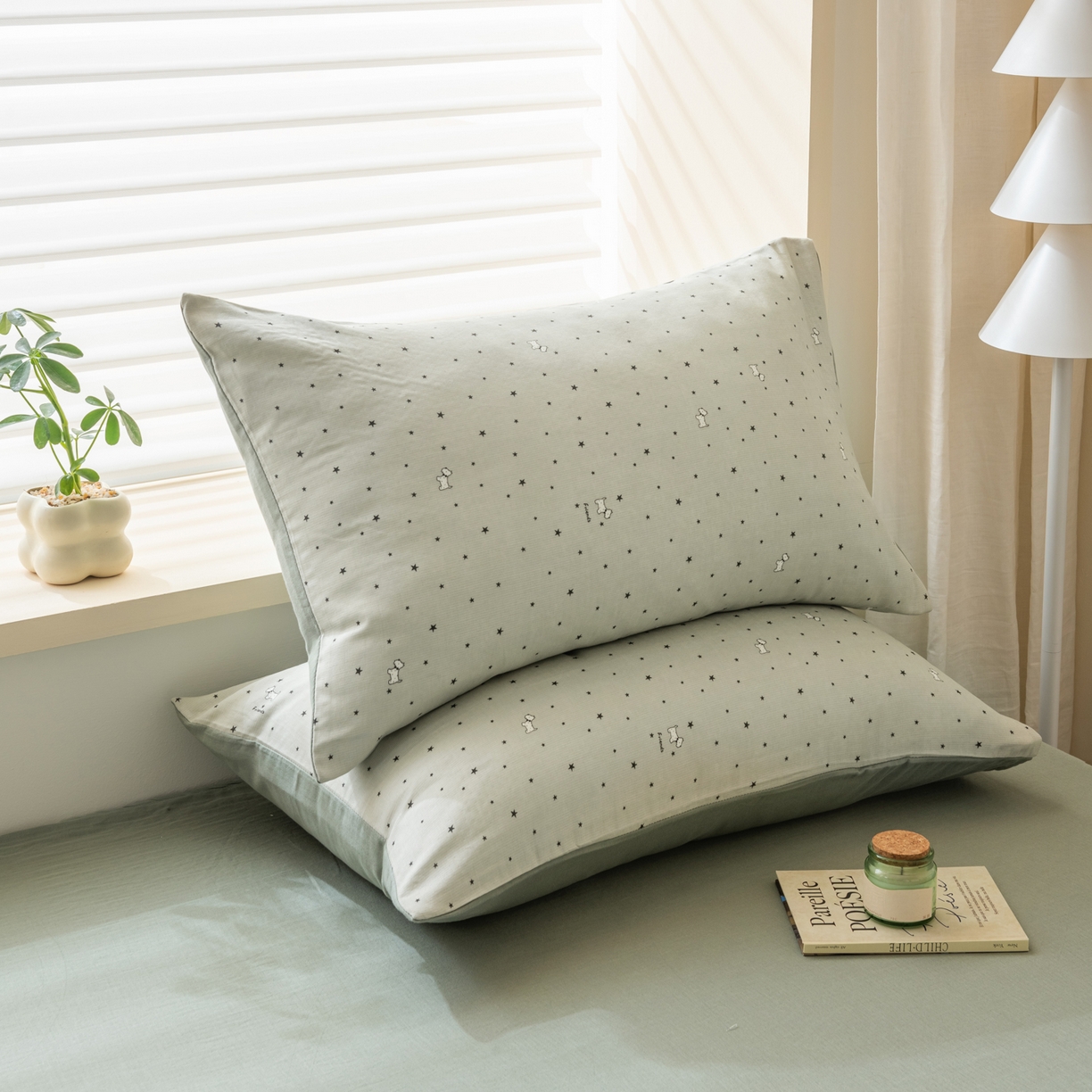 91家纺网 家纺一手货源 找家纺 雯雨家纺 2026新款全棉有氧双层纱床单 全棉双层纱床单-星空犬