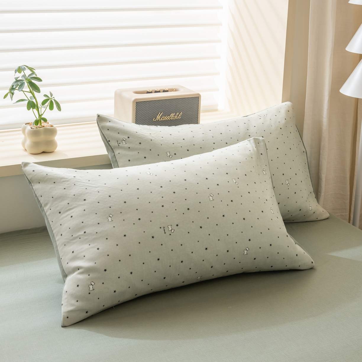 91家纺网 家纺一手货源 找家纺 雯雨家纺 2026新款全棉有氧双层纱床单 全棉双层纱床单-星空犬