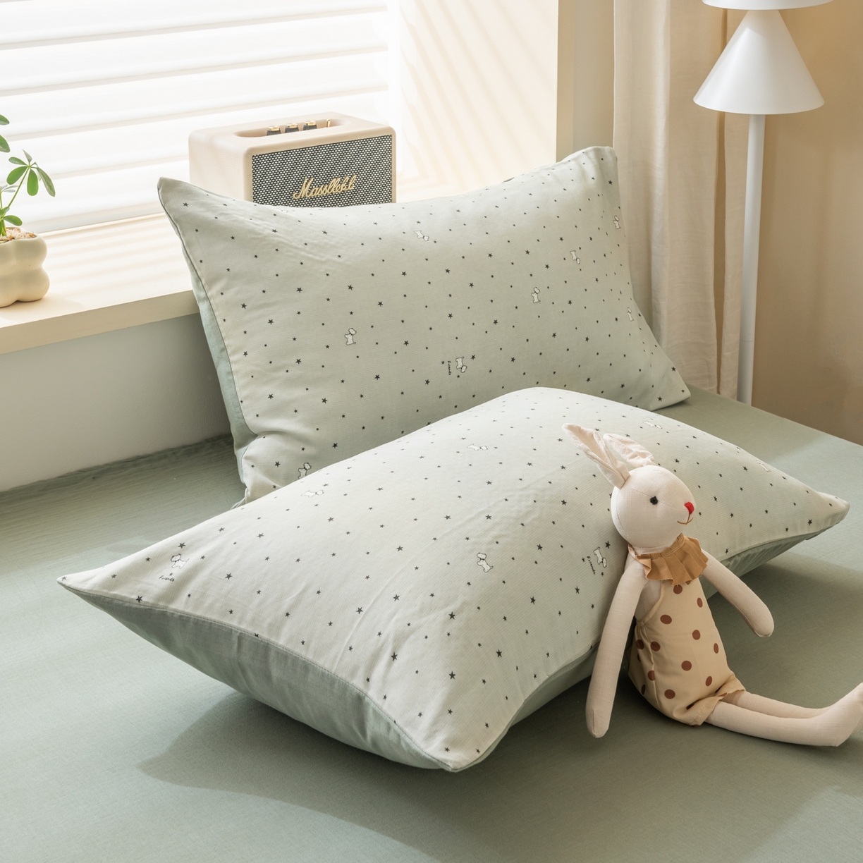 91家纺网 家纺一手货源 找家纺 雯雨家纺 2026新款全棉有氧双层纱床单 全棉双层纱床单-星空犬