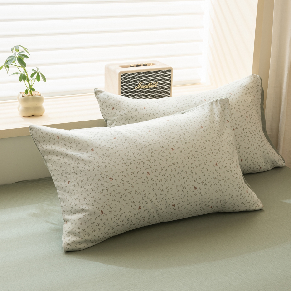 91家纺网 家纺一手货源 找家纺 雯雨家纺 2026新款全棉有氧双层纱床单 全棉双层纱床单-雪妮