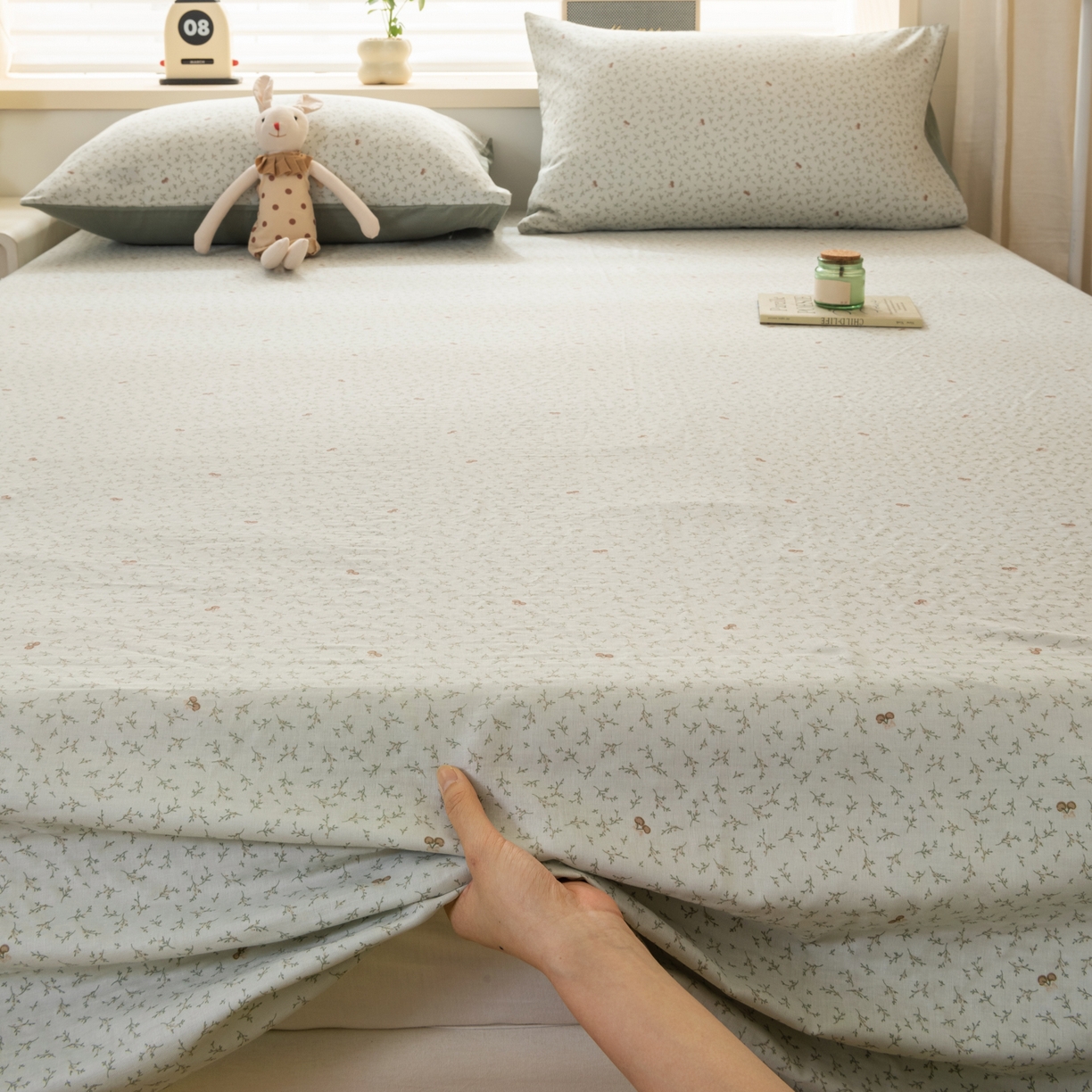 91家纺网 家纺一手货源 找家纺 雯雨家纺 2026新款全棉有氧双层纱床单 全棉双层纱床单-雪妮