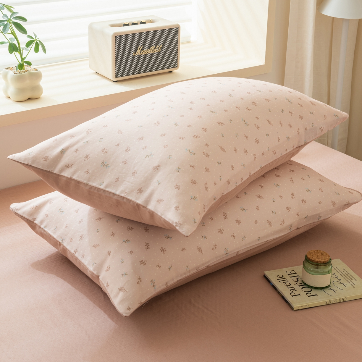 91家纺网 家纺一手货源 找家纺 雯雨家纺 2026新款全棉有氧双层纱床单 全棉双层纱床单-叶香