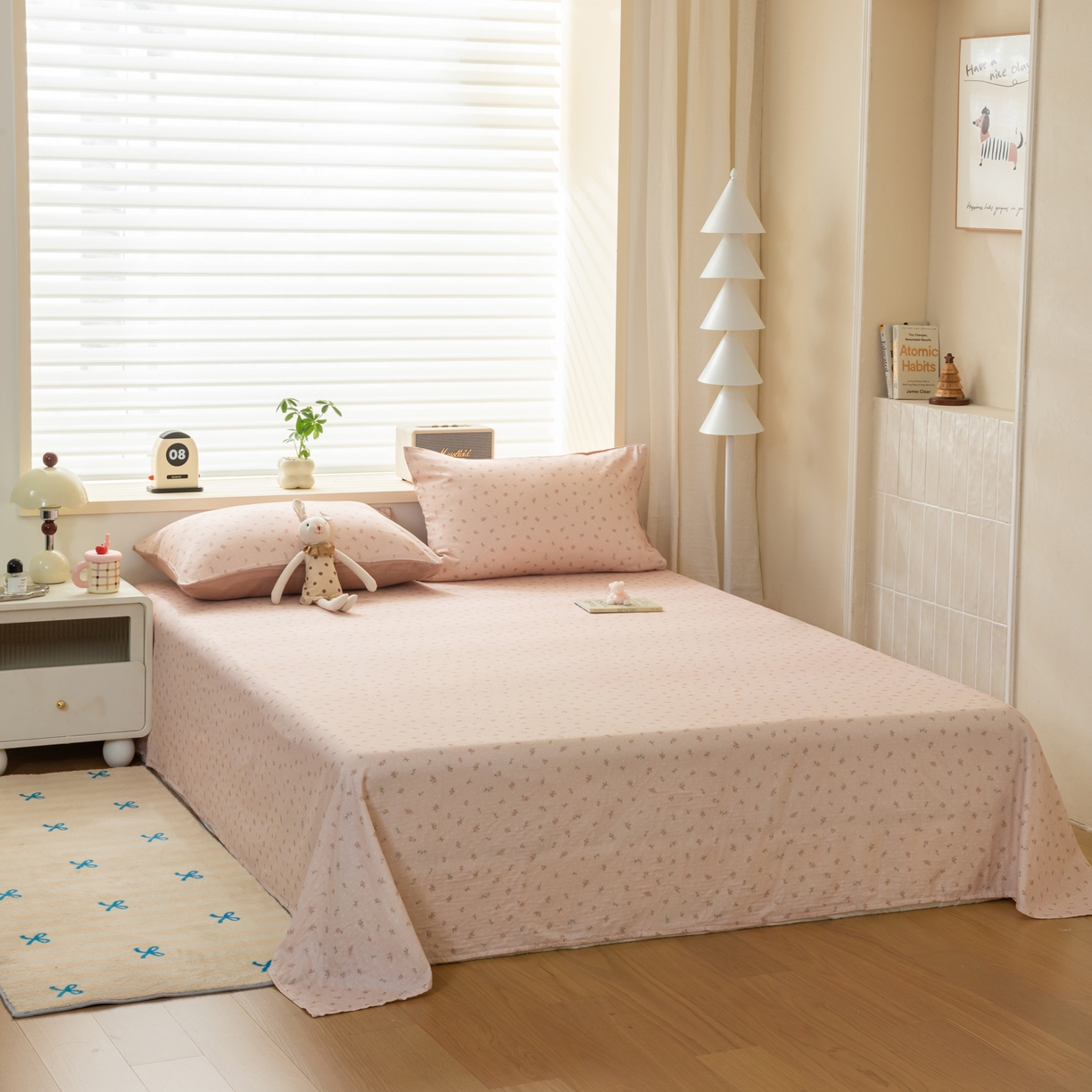 91家纺网 家纺一手货源 找家纺 雯雨家纺 2026新款全棉有氧双层纱床单 全棉双层纱床单-叶香