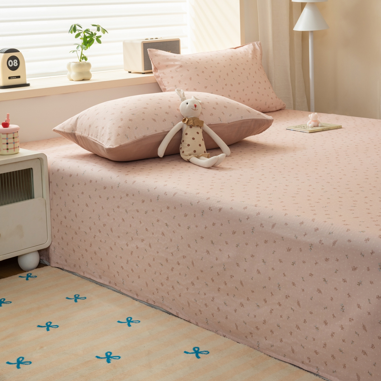 91家纺网 家纺一手货源 找家纺 雯雨家纺 2026新款全棉有氧双层纱床单 全棉双层纱床单-叶香