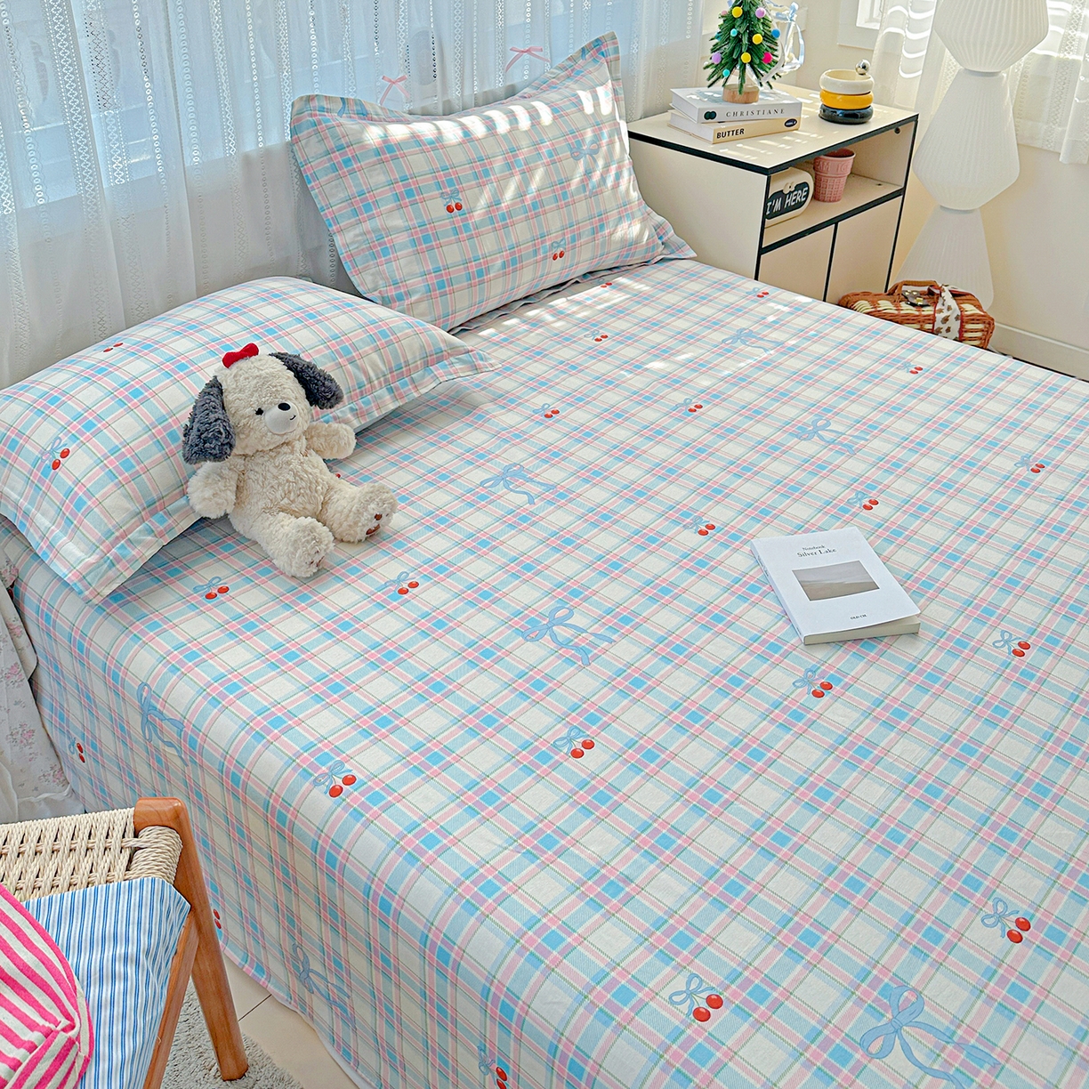 91家纺网 家纺一手货源 找家纺 恩泽家纺 2026春夏新款全棉纯棉12868印花四件套及单品系列-单床单床单单件 樱桃派