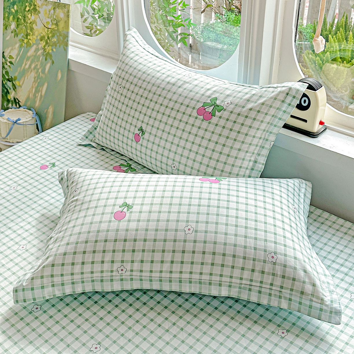 恩泽家纺 2026春夏新款全棉纯棉12868印花四件套及单品系列-单枕套枕套单件 晚樱