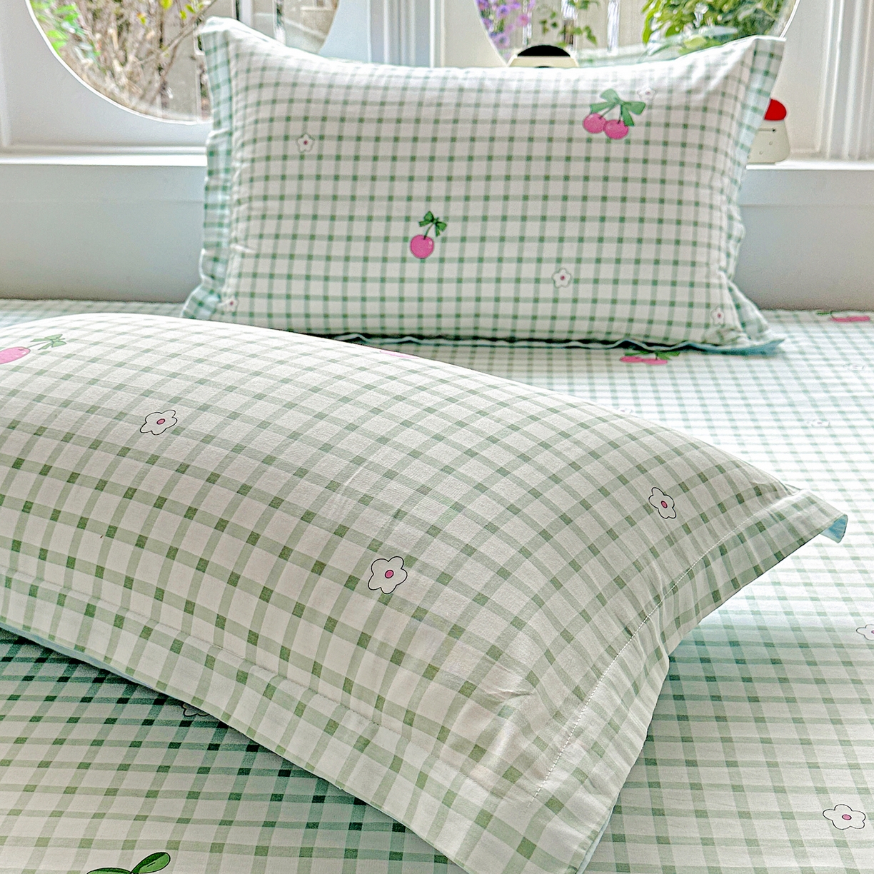 91家纺网 家纺一手货源 找家纺 恩泽家纺 2026春夏新款全棉纯棉12868印花四件套及单品系列-单枕套枕套单件 晚樱