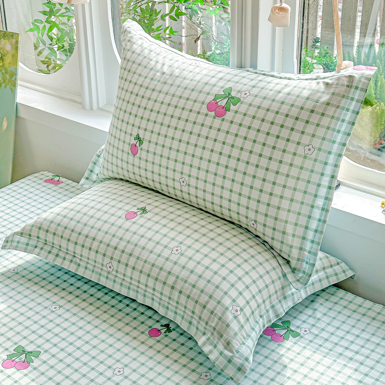 91家纺网 家纺一手货源 找家纺 恩泽家纺 2026春夏新款全棉纯棉12868印花四件套及单品系列-单枕套枕套单件 晚樱