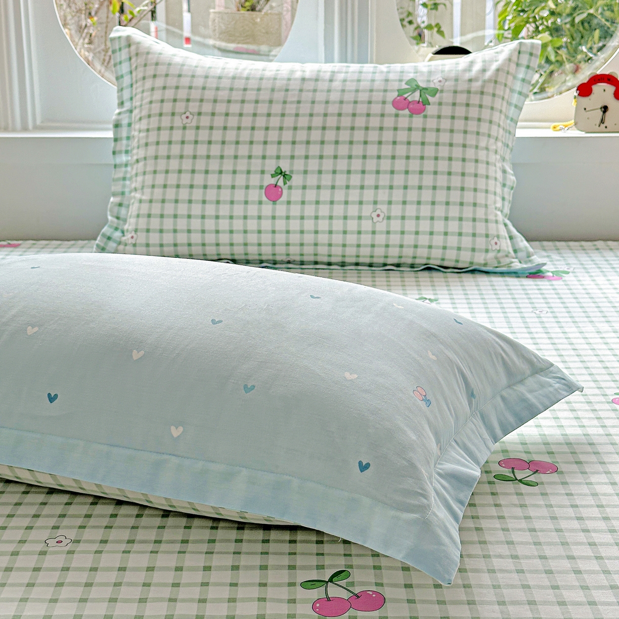 91家纺网 家纺一手货源 找家纺 恩泽家纺 2026春夏新款全棉纯棉12868印花四件套及单品系列-单枕套枕套单件 晚樱