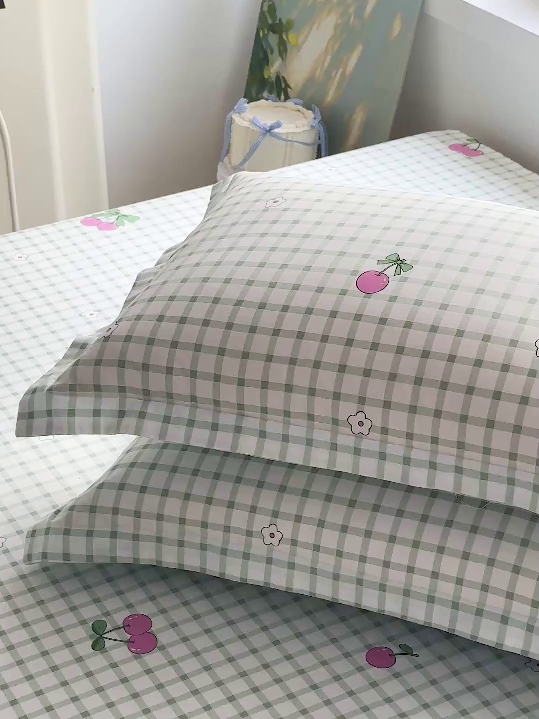 91家纺网 家纺一手货源 找家纺 恩泽家纺 2026春夏新款全棉纯棉12868印花四件套及单品系列-单枕套枕套单件 晚樱