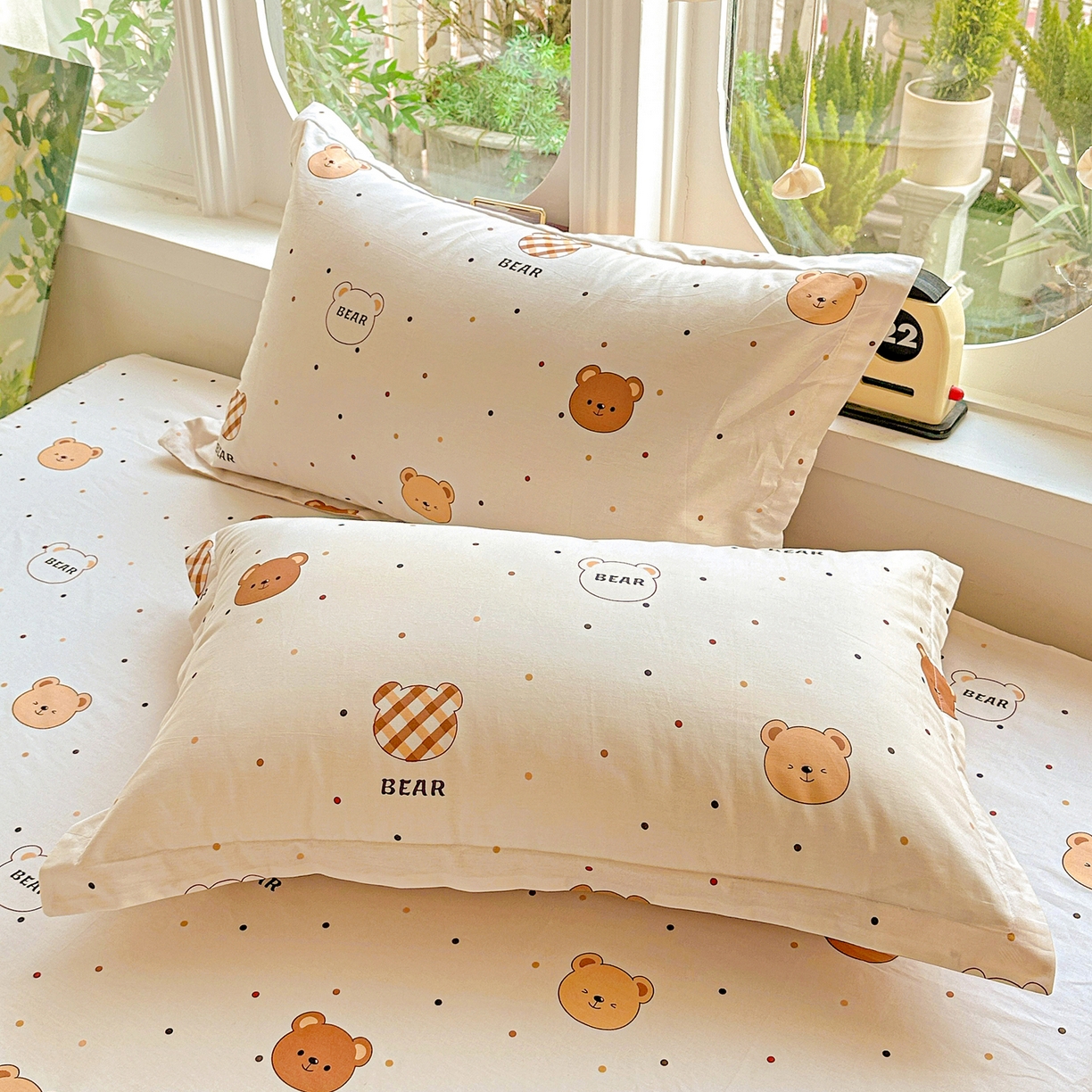 恩泽家纺 2026春夏新款全棉纯棉12868印花四件套及单品系列-单枕套枕套单件 小精灵