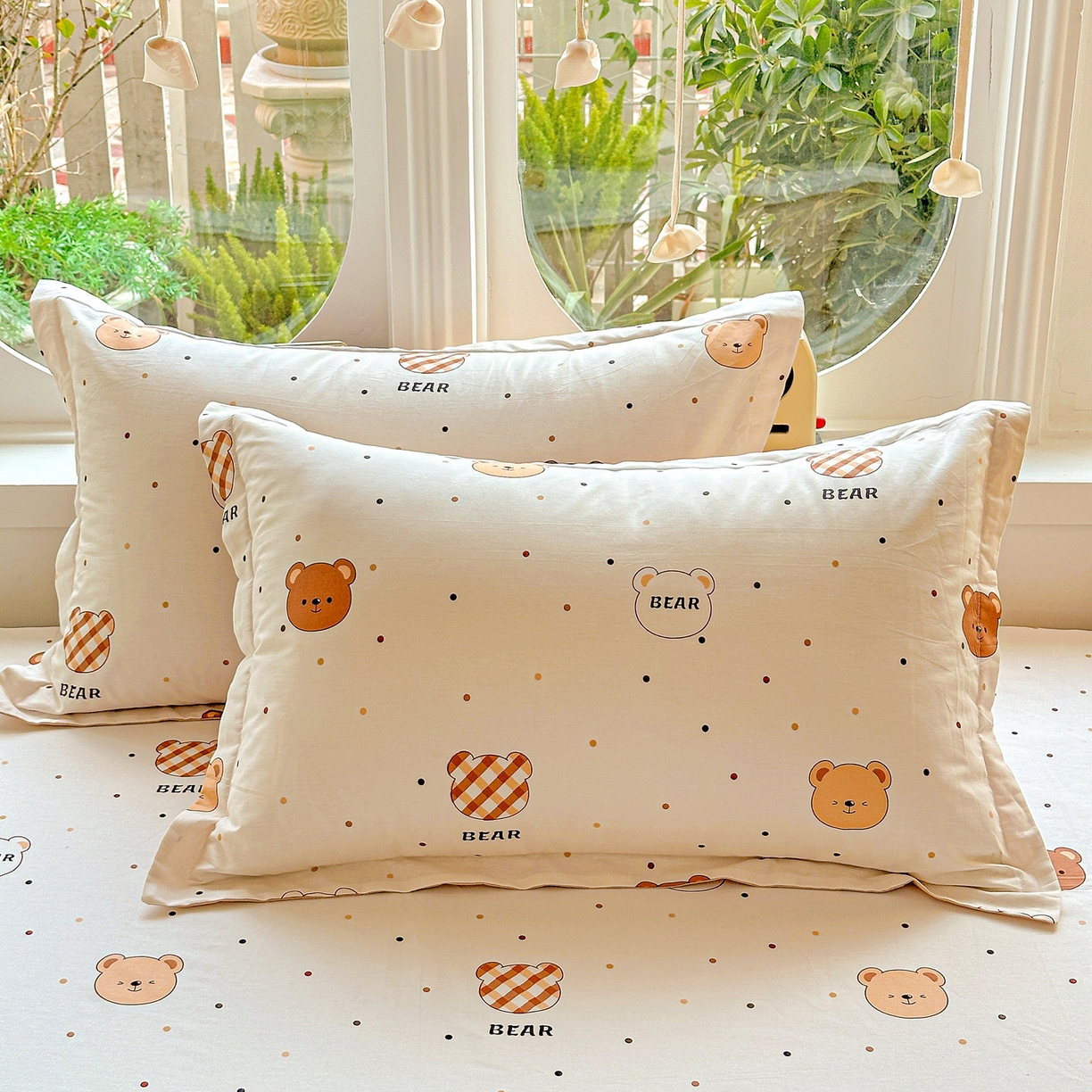 91家纺网 家纺一手货源 找家纺 恩泽家纺 2026春夏新款全棉纯棉12868印花四件套及单品系列-单枕套枕套单件 小精灵