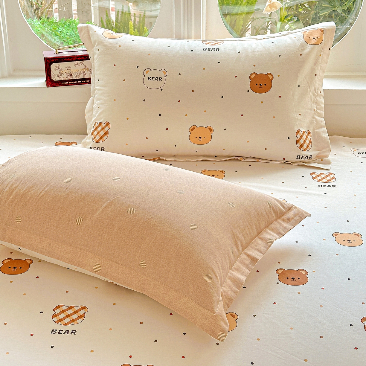 91家纺网 家纺一手货源 找家纺 恩泽家纺 2026春夏新款全棉纯棉12868印花四件套及单品系列-单枕套枕套单件 小精灵