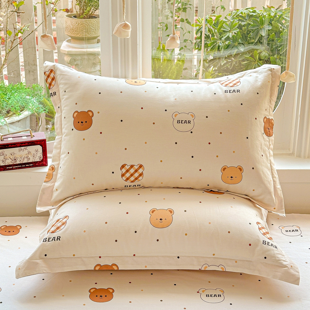 91家纺网 家纺一手货源 找家纺 恩泽家纺 2026春夏新款全棉纯棉12868印花四件套及单品系列-单枕套枕套单件 小精灵