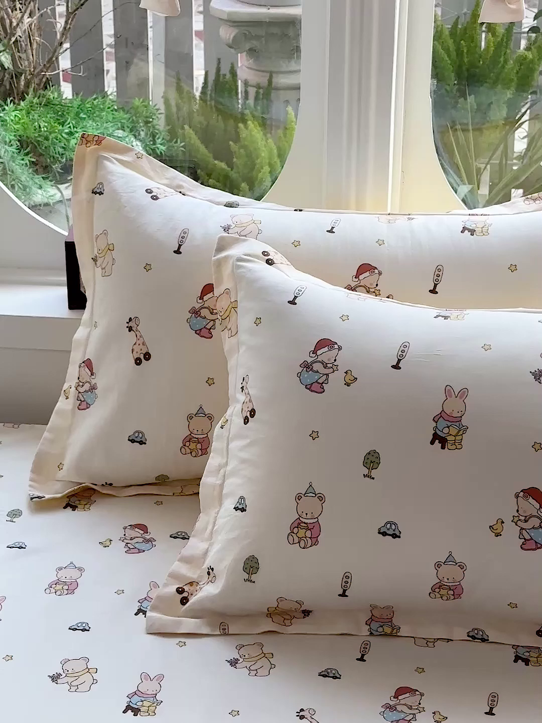 91家纺网 家纺一手货源 找家纺 恩泽家纺 2026春夏新款全棉纯棉12868印花四件套及单品系列-单枕套枕套单件 小萌物