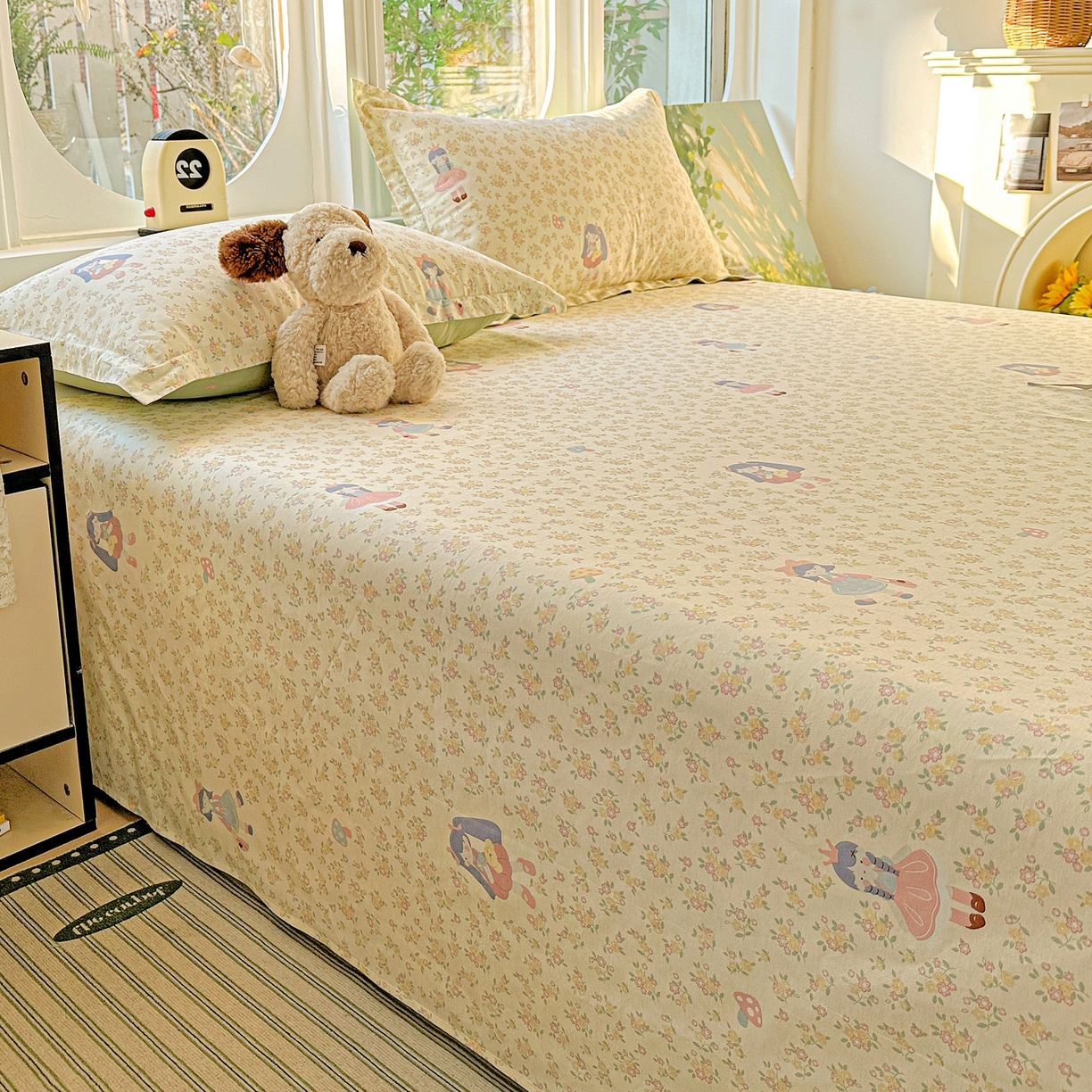 91家纺网 家纺一手货源 找家纺 恩泽家纺 2026春夏新款全棉纯棉12868印花四件套及单品系列-单床单床单单件 宅宅女孩