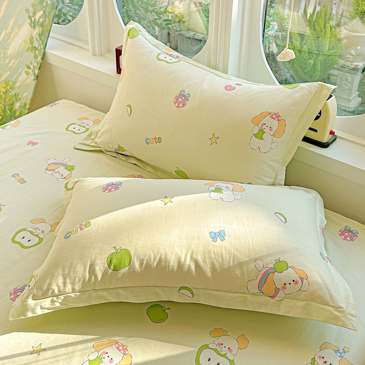 恩泽家纺 2026春夏新款全棉纯棉12868印花四件套及单品系列-单枕套枕套单件 小淘气