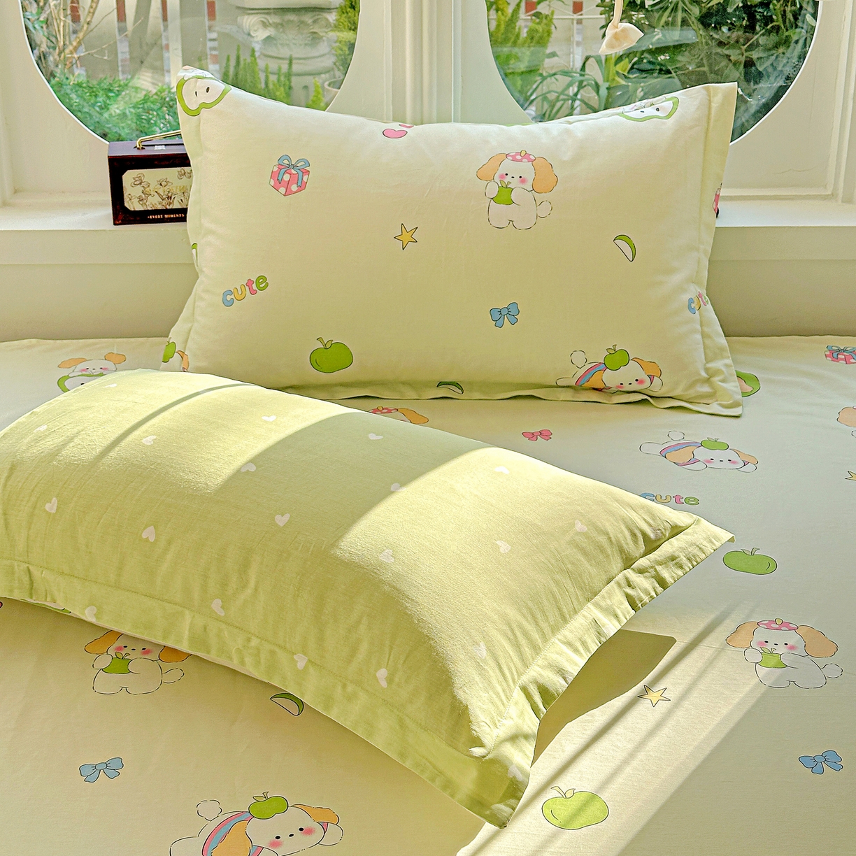 91家纺网 家纺一手货源 找家纺 恩泽家纺 2026春夏新款全棉纯棉12868印花四件套及单品系列-单枕套枕套单件 小淘气