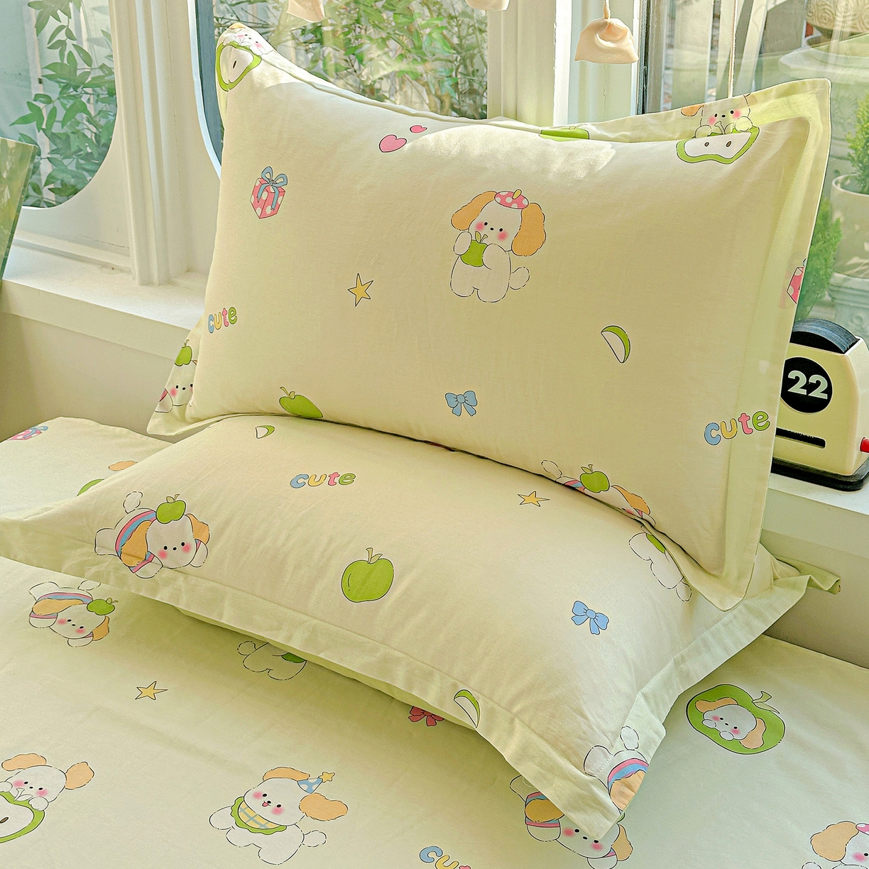 91家纺网 家纺一手货源 找家纺 恩泽家纺 2026春夏新款全棉纯棉12868印花四件套及单品系列-单枕套枕套单件 小淘气