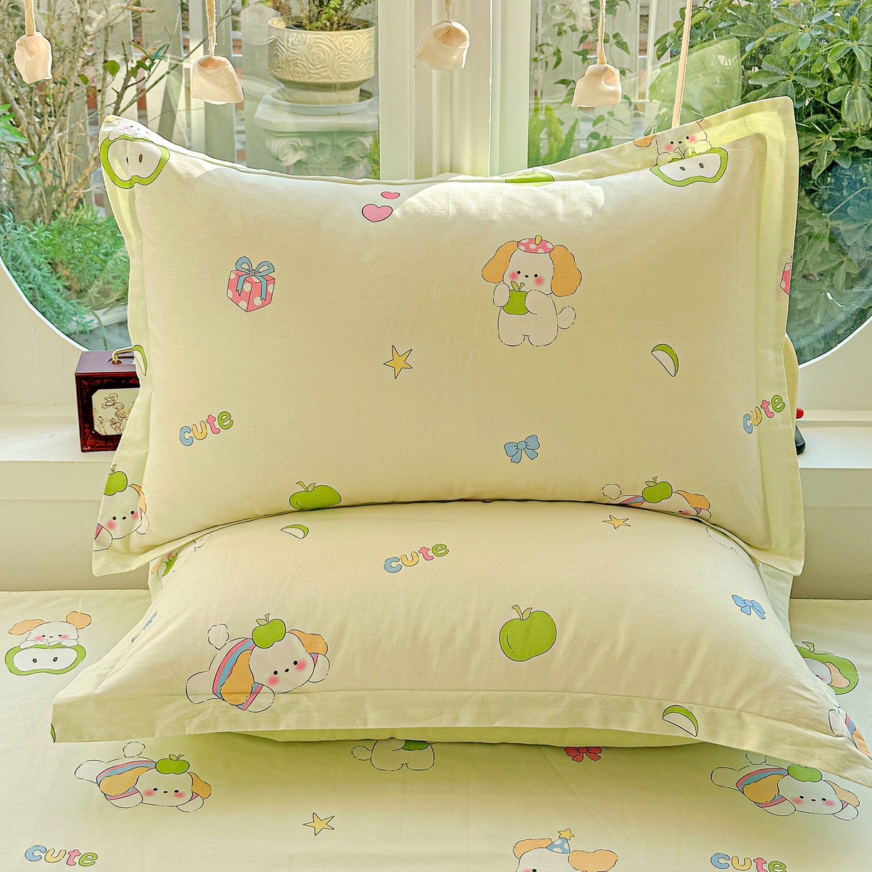 91家纺网 家纺一手货源 找家纺 恩泽家纺 2026春夏新款全棉纯棉12868印花四件套及单品系列-单枕套枕套单件 小淘气