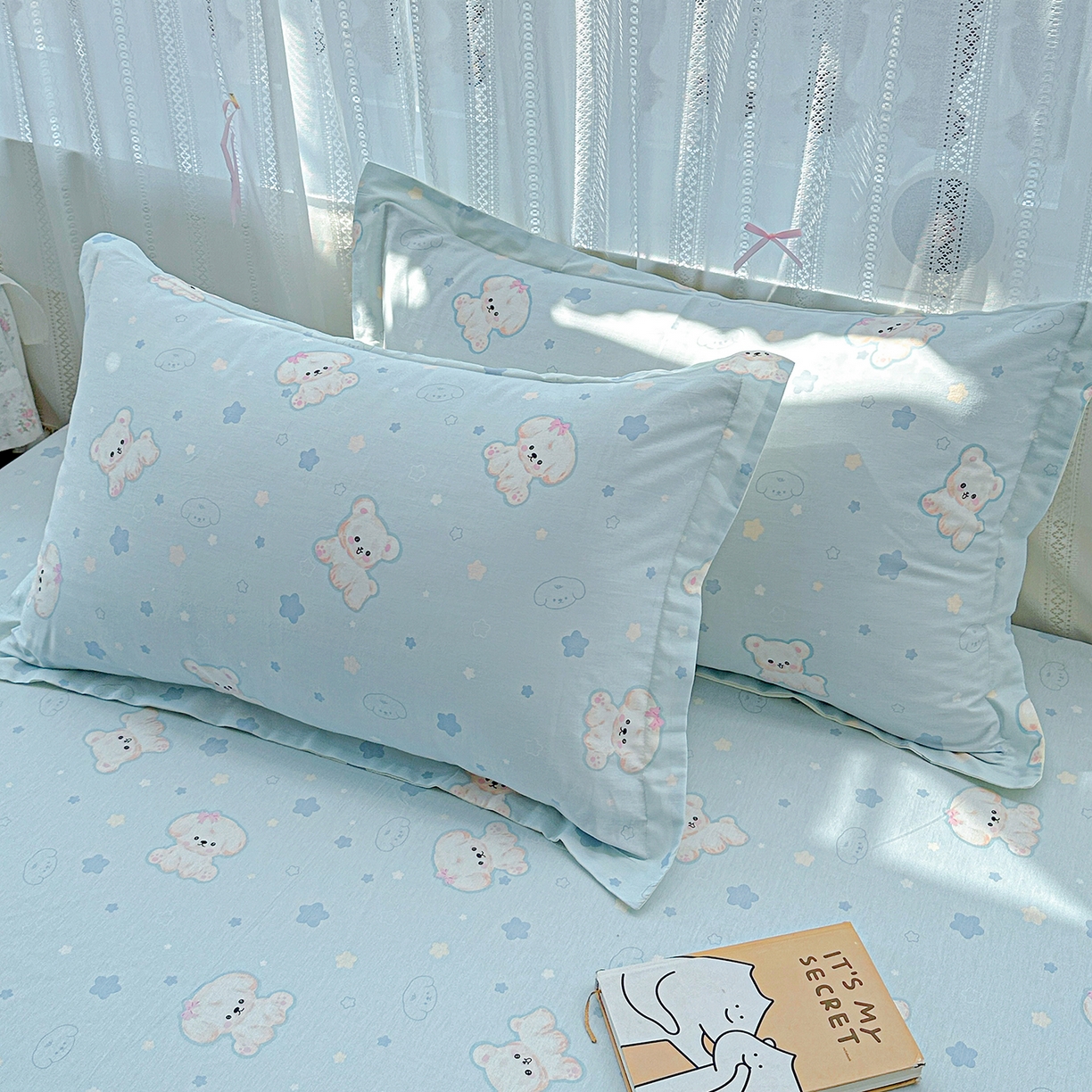 91家纺网 家纺一手货源 找家纺 恩泽家纺 2026春夏新款全棉纯棉12868印花四件套及单品系列-单枕套枕套单件 小甜心