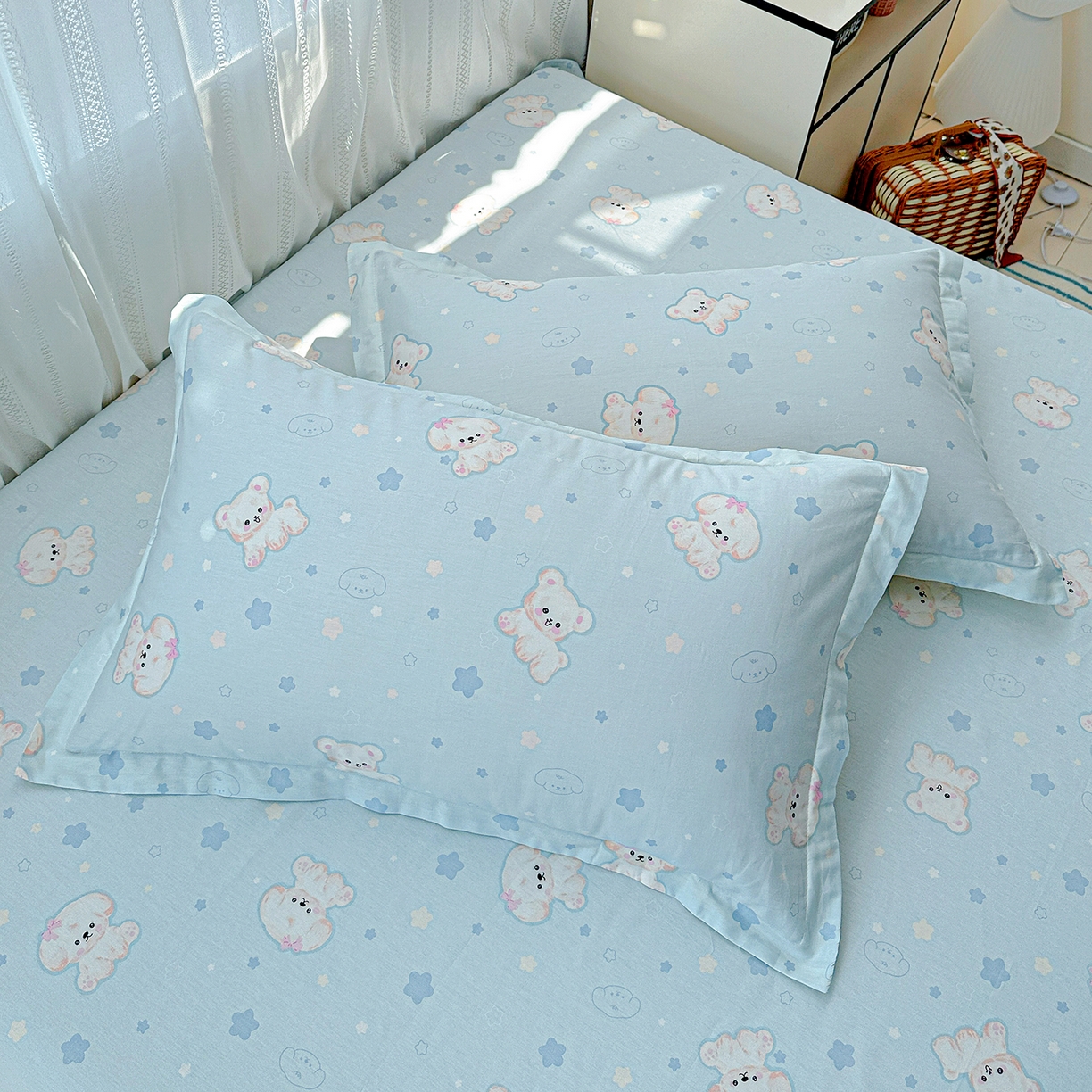 91家纺网 家纺一手货源 找家纺 恩泽家纺 2026春夏新款全棉纯棉12868印花四件套及单品系列-单枕套枕套单件 小甜心