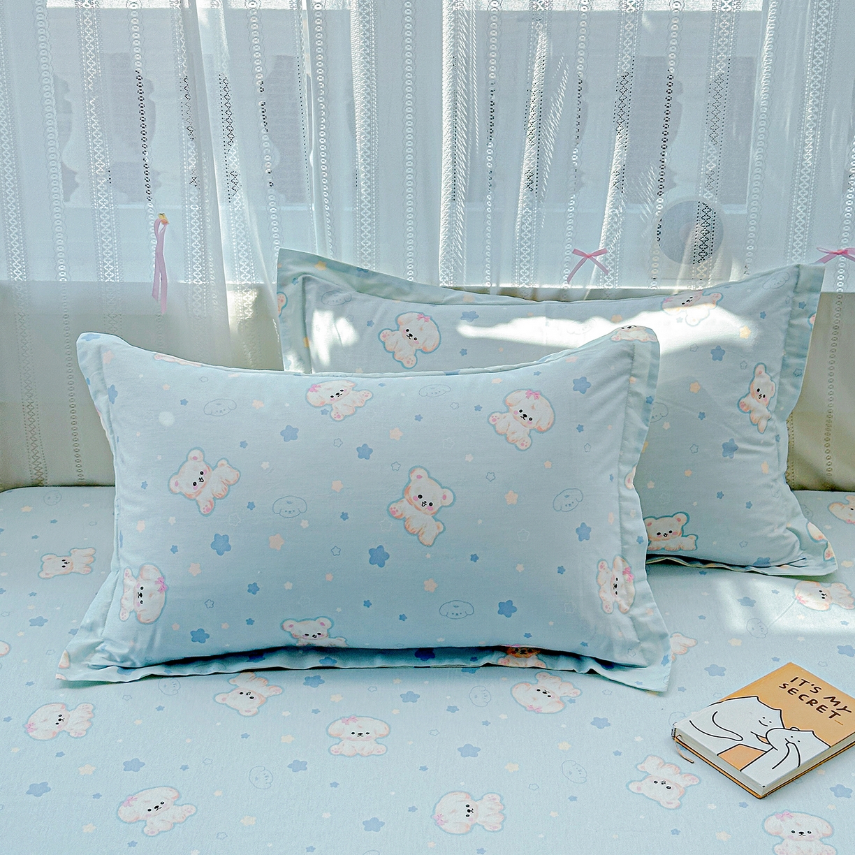 91家纺网 家纺一手货源 找家纺 恩泽家纺 2026春夏新款全棉纯棉12868印花四件套及单品系列-单枕套枕套单件 小甜心