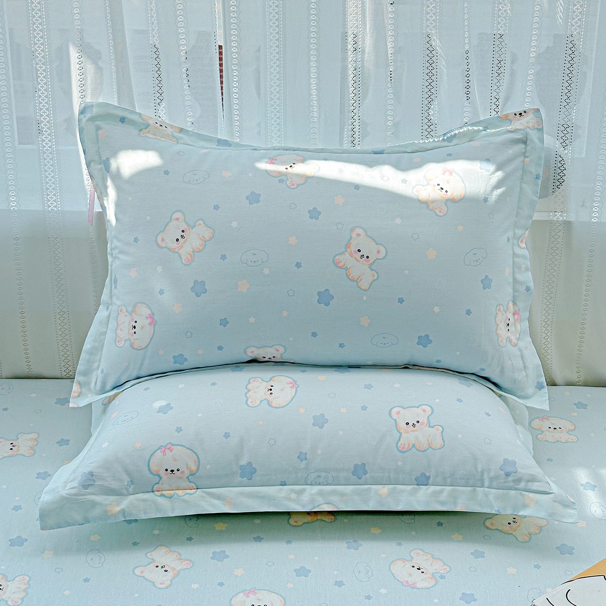 91家纺网 家纺一手货源 找家纺 恩泽家纺 2026春夏新款全棉纯棉12868印花四件套及单品系列-单枕套枕套单件 小甜心