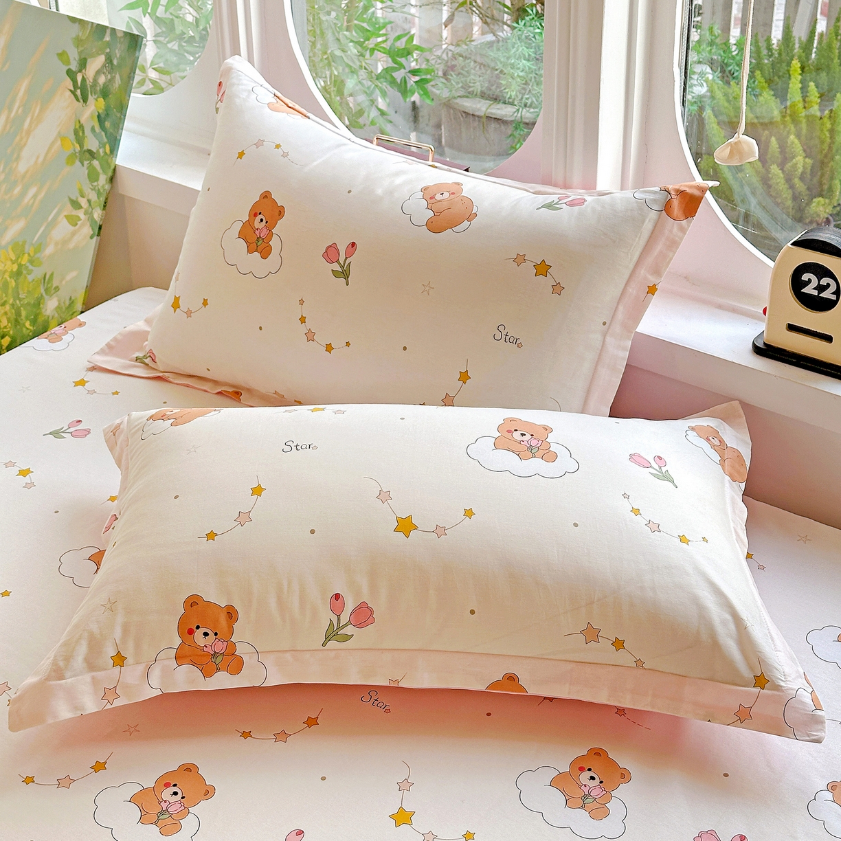 恩泽家纺 2026春夏新款全棉纯棉12868印花四件套及单品系列-单枕套枕套单件 星梦童话