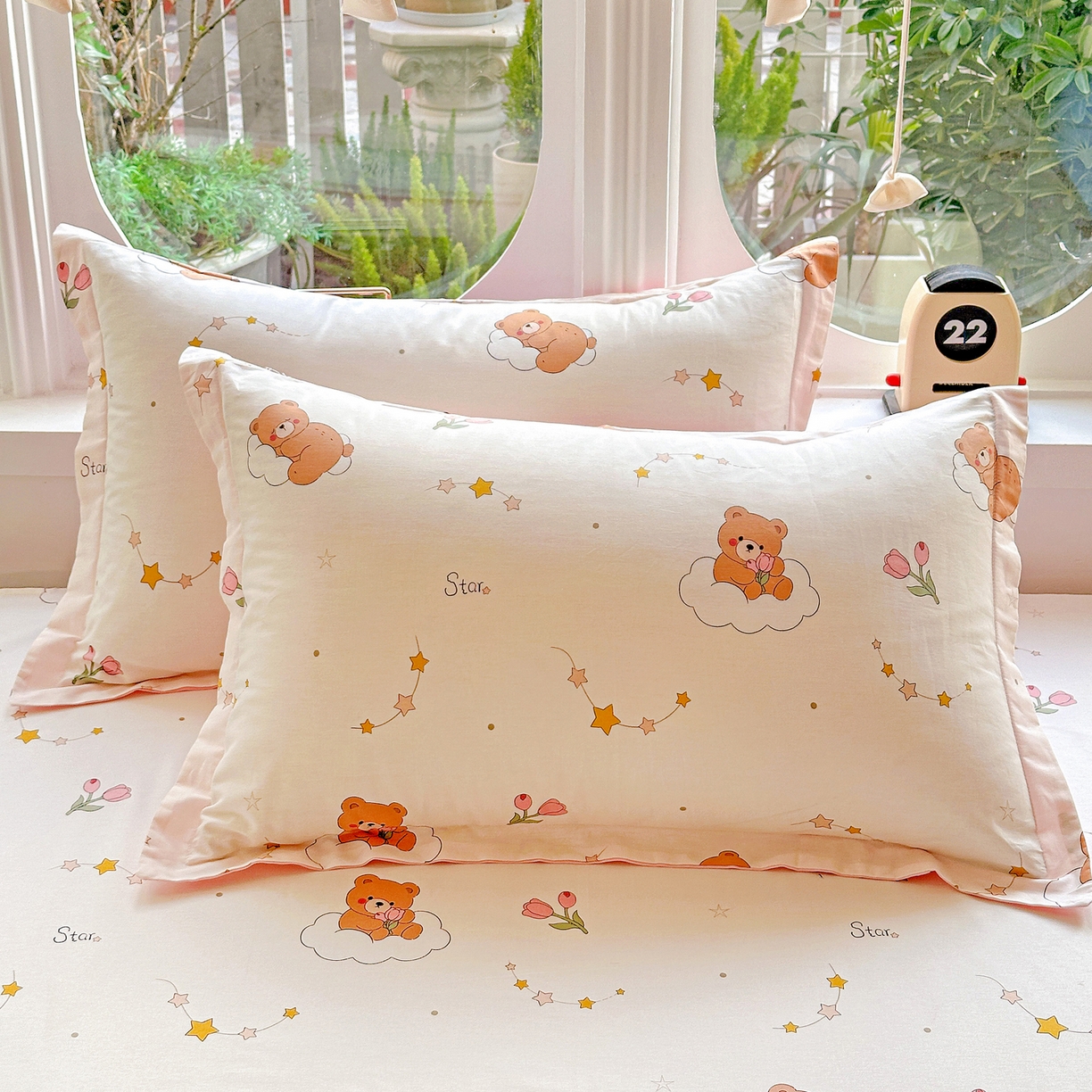 91家纺网 家纺一手货源 找家纺 恩泽家纺 2026春夏新款全棉纯棉12868印花四件套及单品系列-单枕套枕套单件 星梦童话