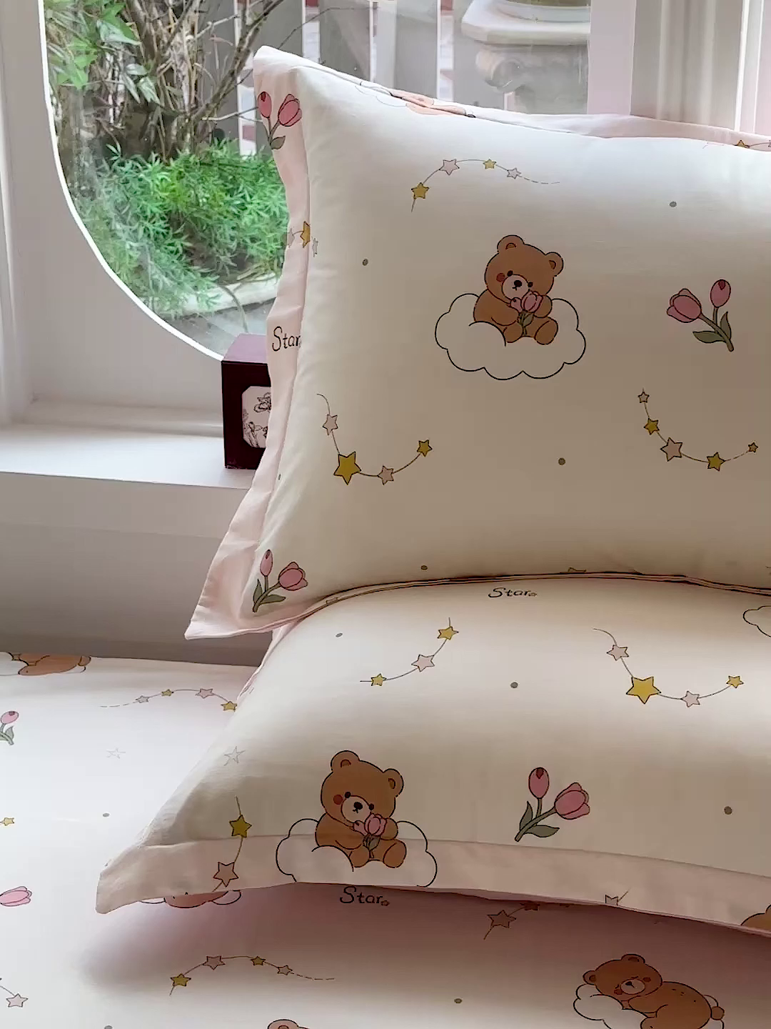 91家纺网 家纺一手货源 找家纺 恩泽家纺 2026春夏新款全棉纯棉12868印花四件套及单品系列-单枕套枕套单件 星梦童话