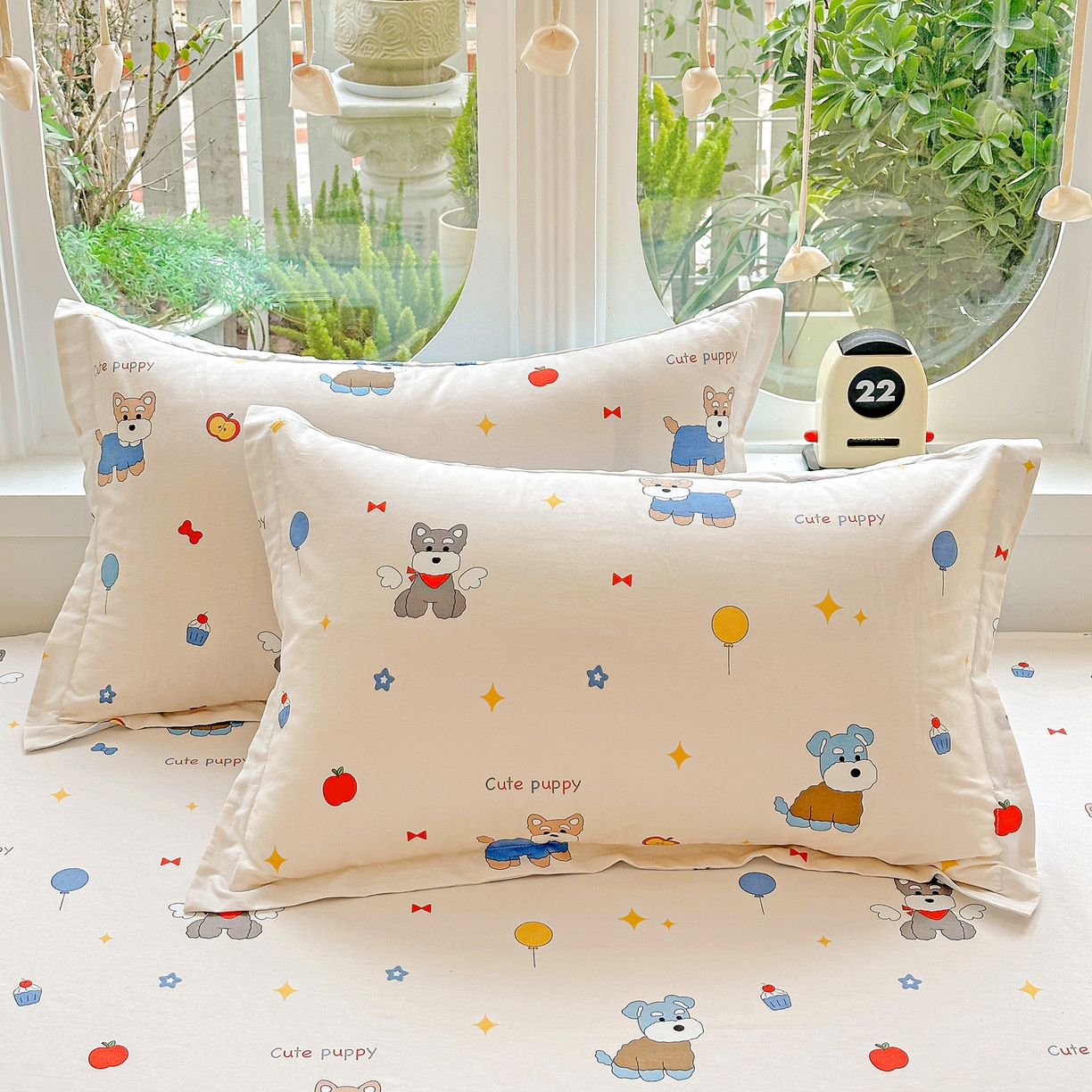 91家纺网 家纺一手货源 找家纺 恩泽家纺 2026春夏新款全棉纯棉12868印花四件套及单品系列-单枕套枕套单件 雪纳瑞