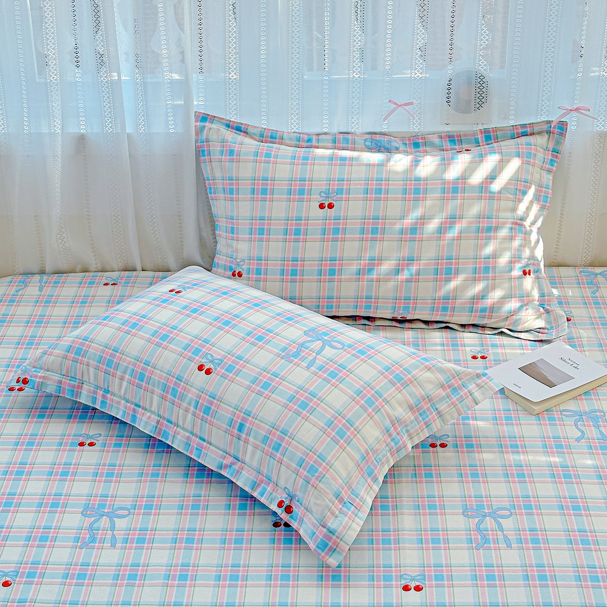 91家纺网 家纺一手货源 找家纺 恩泽家纺 2026春夏新款全棉纯棉12868印花四件套及单品系列-单枕套枕套单件 樱桃派