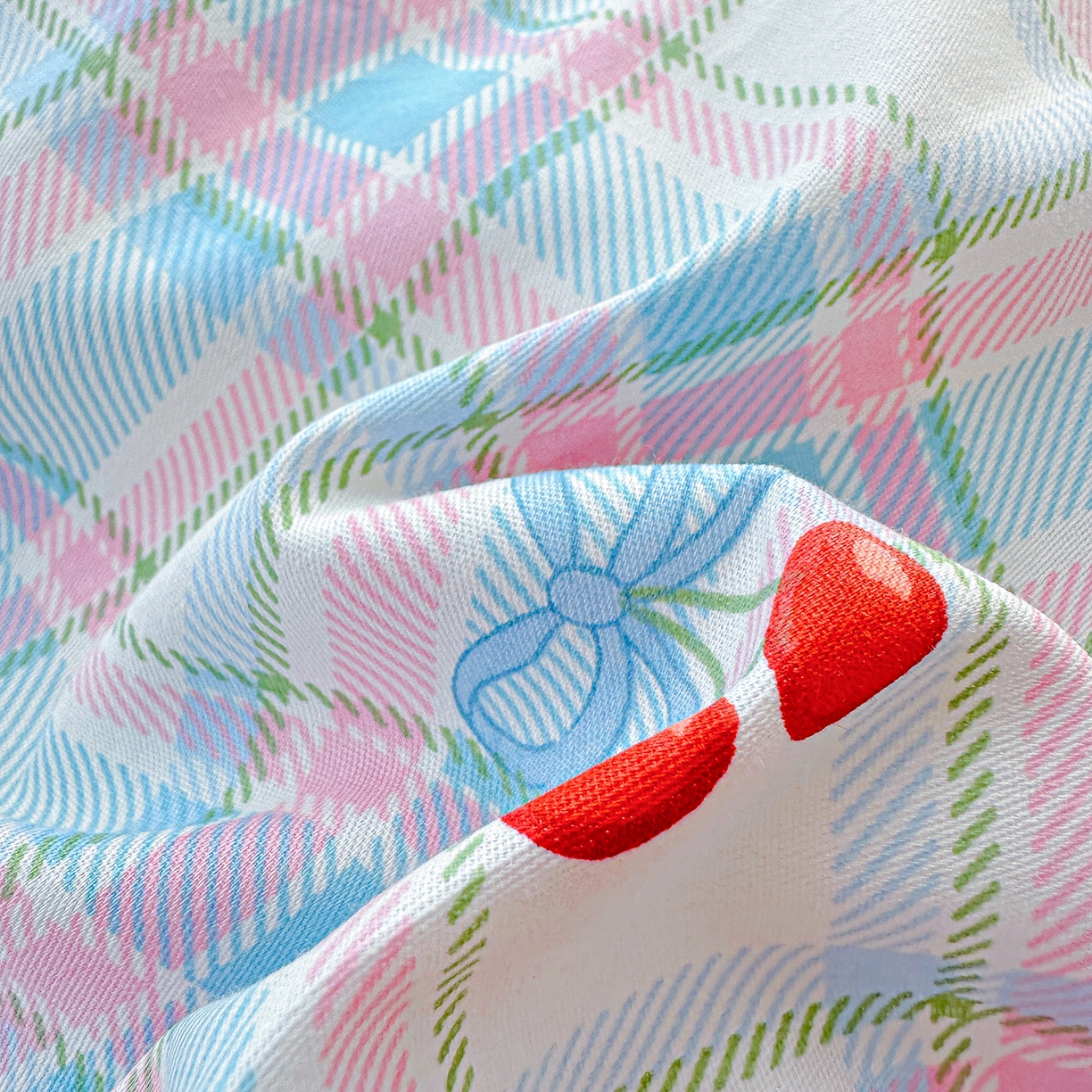 91家纺网 家纺一手货源 找家纺 恩泽家纺 2026春夏新款全棉纯棉12868印花四件套及单品系列-单枕套枕套单件 樱桃派