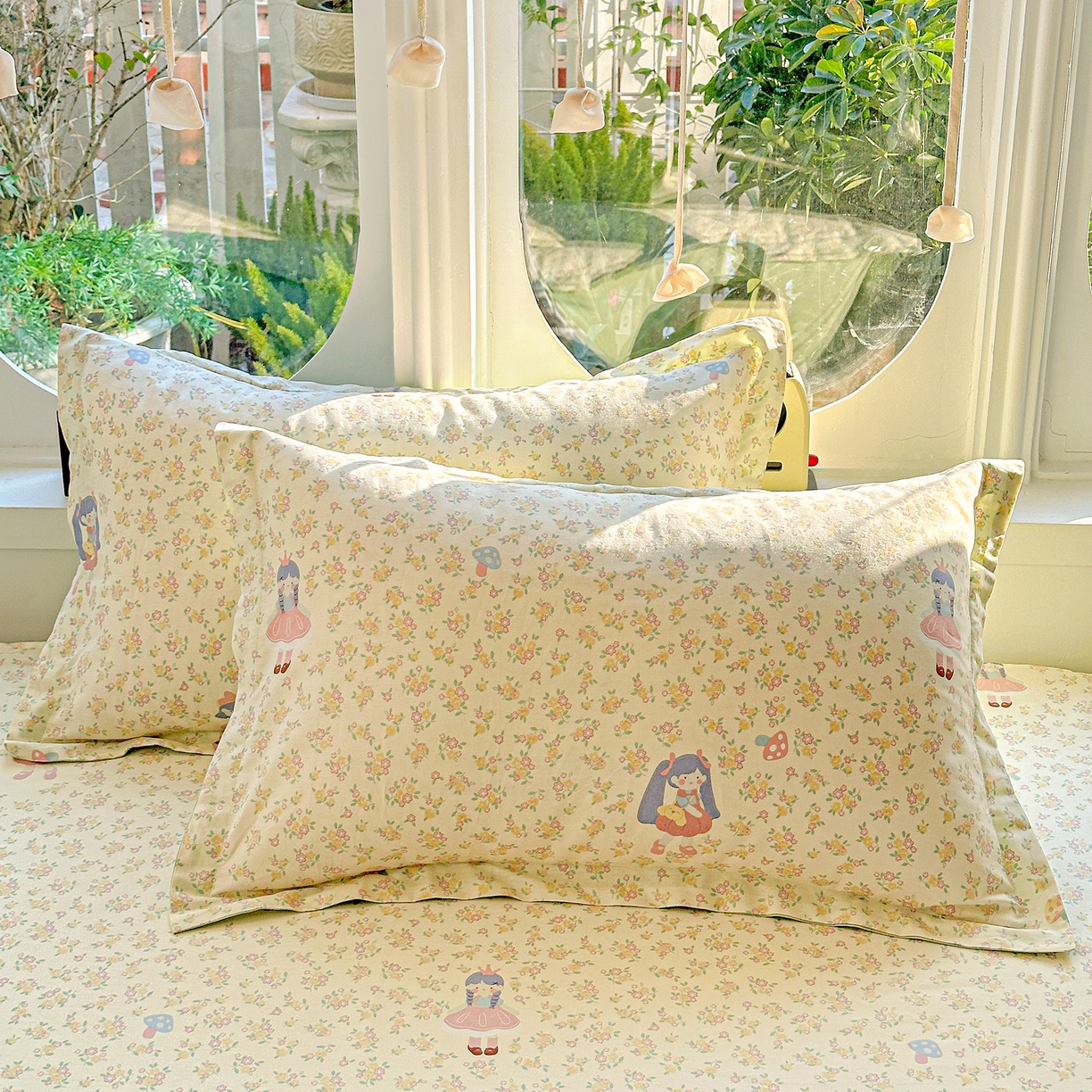 91家纺网 家纺一手货源 找家纺 恩泽家纺 2026春夏新款全棉纯棉12868印花四件套及单品系列-单枕套枕套单件 宅宅女孩