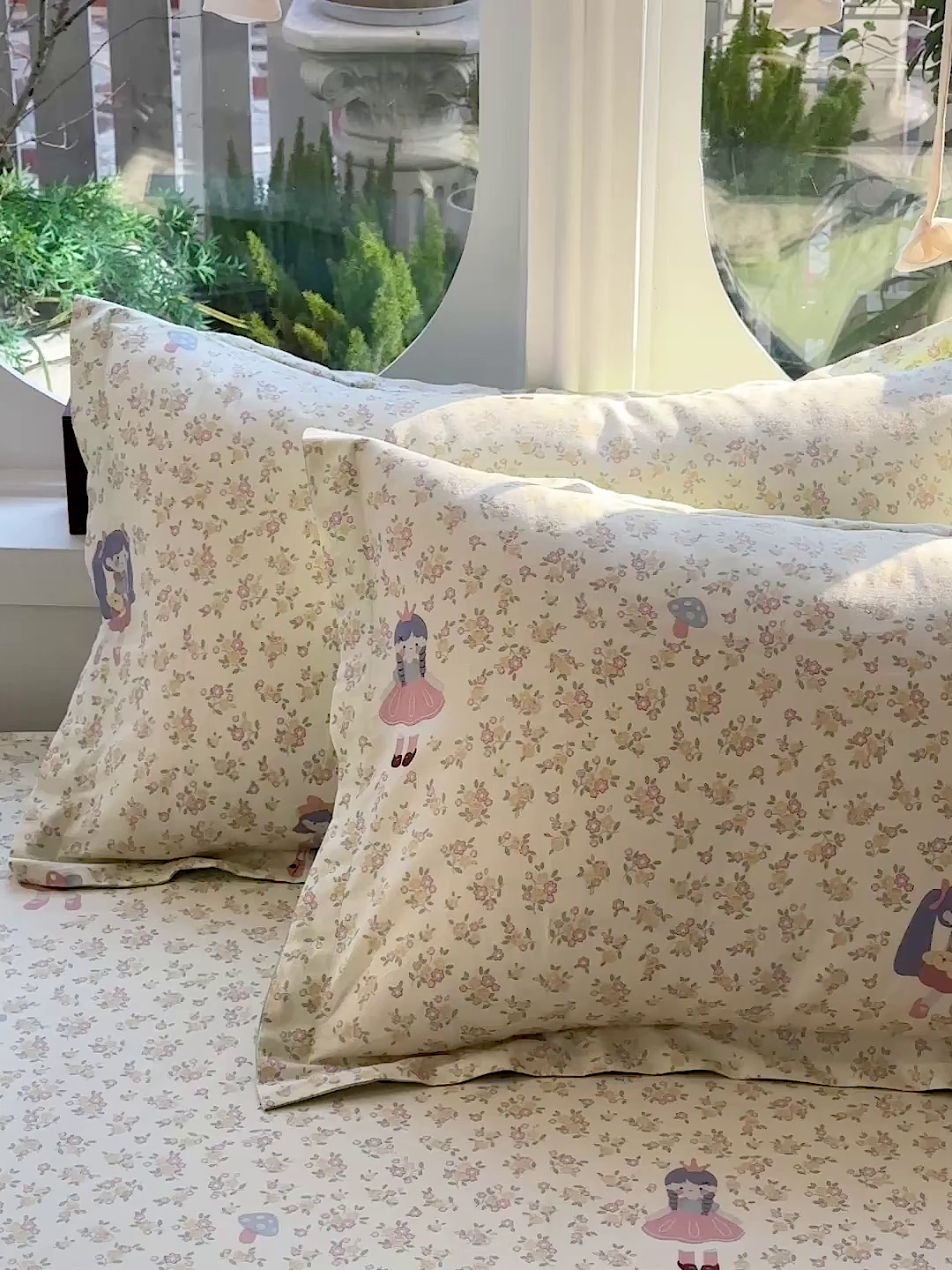 91家纺网 家纺一手货源 找家纺 恩泽家纺 2026春夏新款全棉纯棉12868印花四件套及单品系列-单枕套枕套单件 宅宅女孩