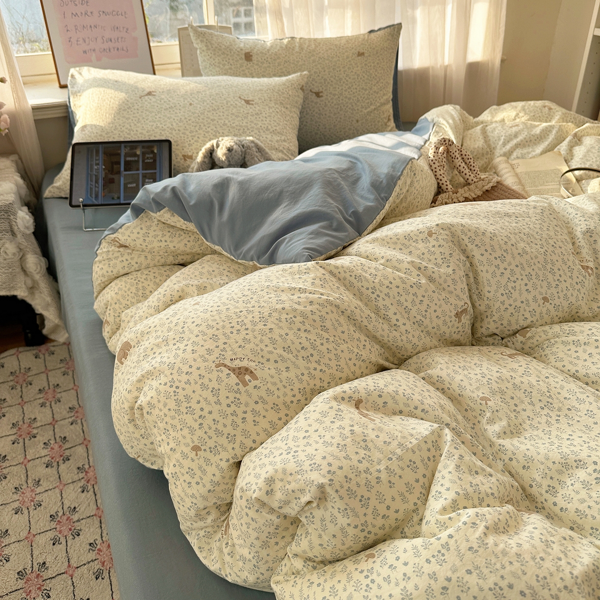 91家纺网 家纺一手货源 找家纺 （总）初夏家纺 2026 简约纯色A类水洗棉四件套床上用品素色百搭床单三件套宿舍---【提供买家秀】