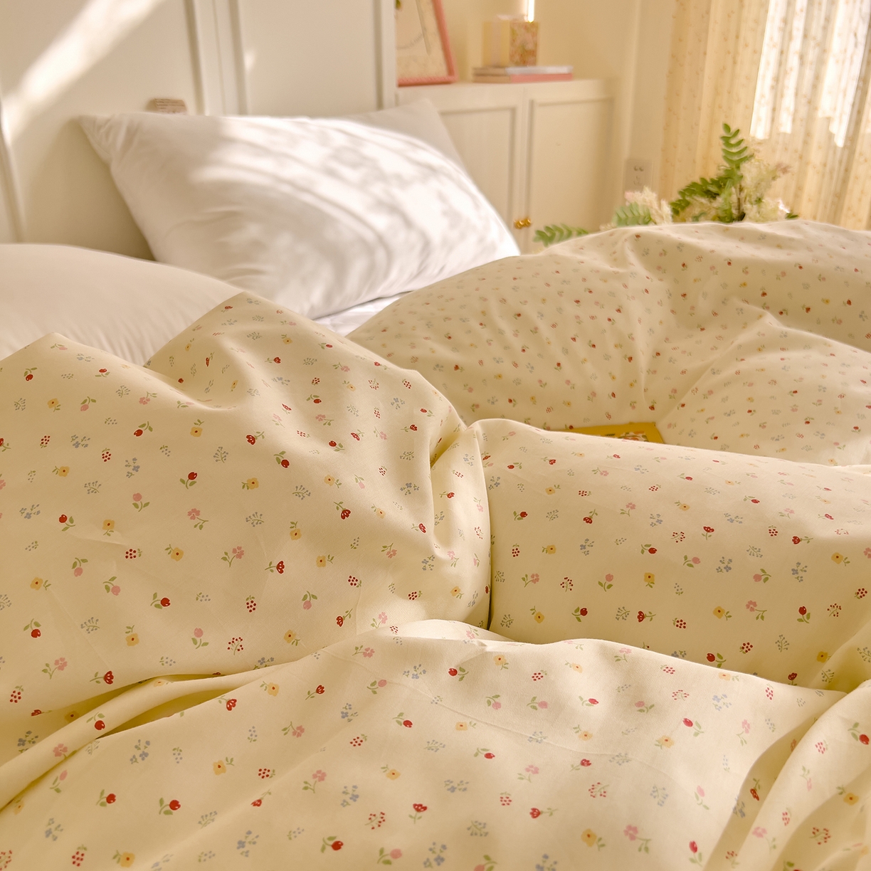 91家纺网 家纺一手货源 找家纺 DoDo 兜兜 2026新款全棉纯棉小碎花单被套被套单件单品被套（可定做尺寸） 春之约-绿