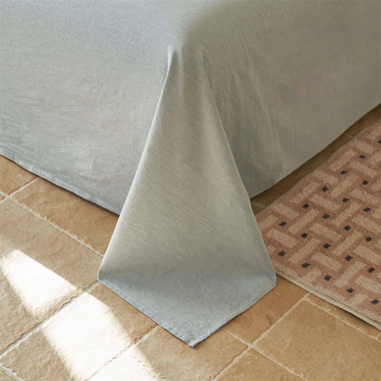 91家纺网 家纺一手货源 找家纺 恒爱家纺 2026新款A类色织全棉水洗夏被四件套 NLS蓝小格