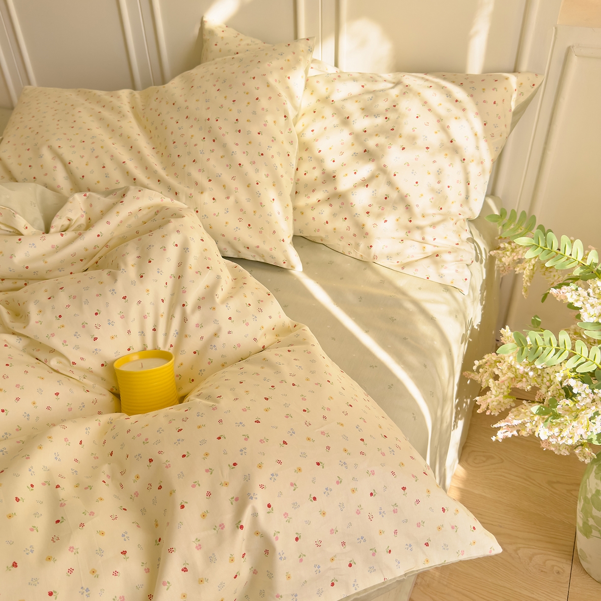 91家纺网 家纺一手货源 找家纺 DoDo 兜兜 2026新款全棉纯棉小碎花单被套被套单件单品被套（可定做尺寸） 春之约-绿