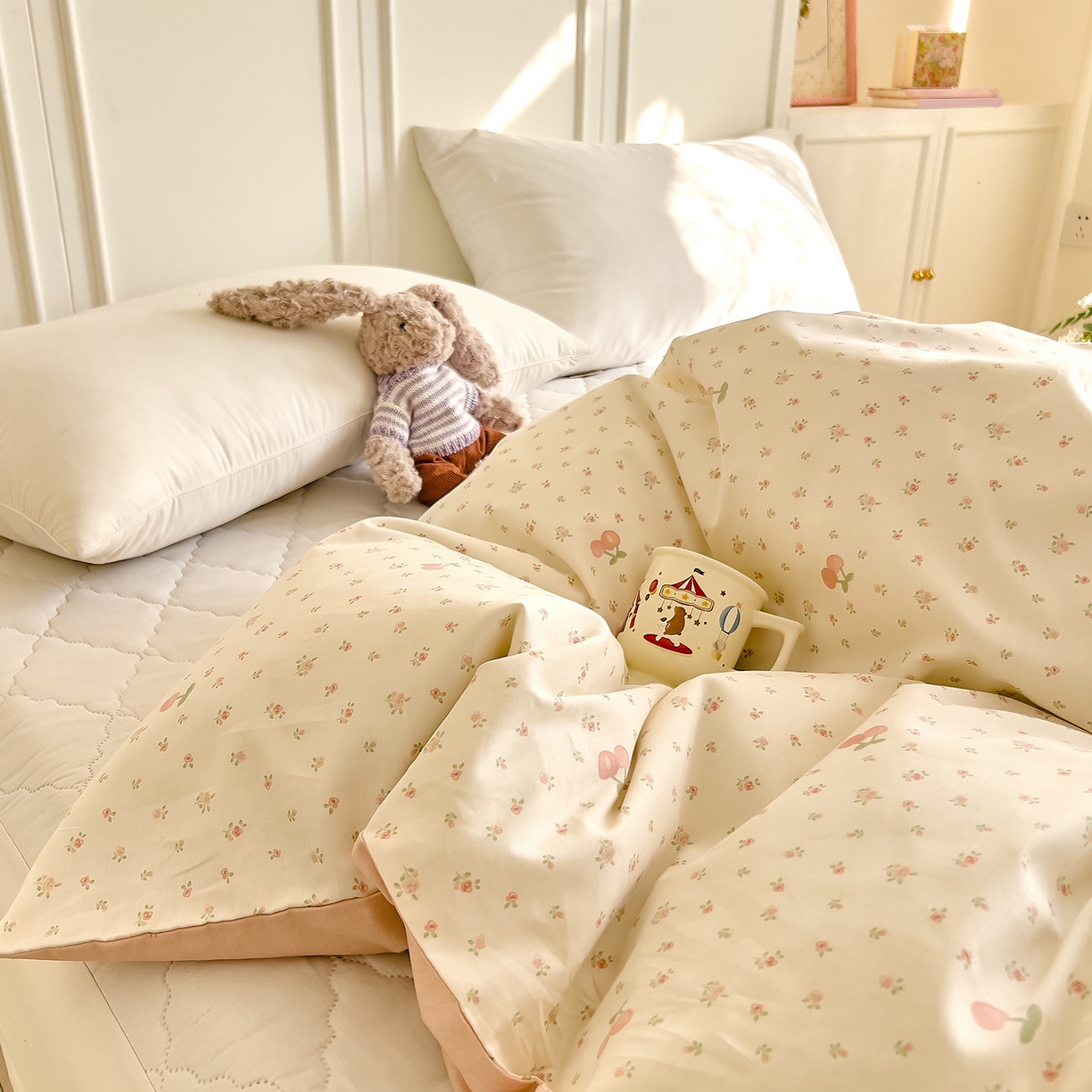 91家纺网 家纺一手货源 找家纺 DoDo 兜兜 2026新款全棉纯棉小碎花单被套被套单件单品被套（可定做尺寸） 樱之恋